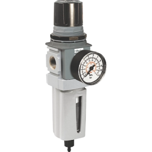 Compact Filter/Regulator 1/2" BSP 5Mic 8Bar Manual Purge - with 11Bar Gauge