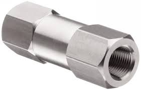 Non-return valve, 1/4" NPT-F x 1/4" NPT-F, set pressure 10k PSI, 316 stainless steel