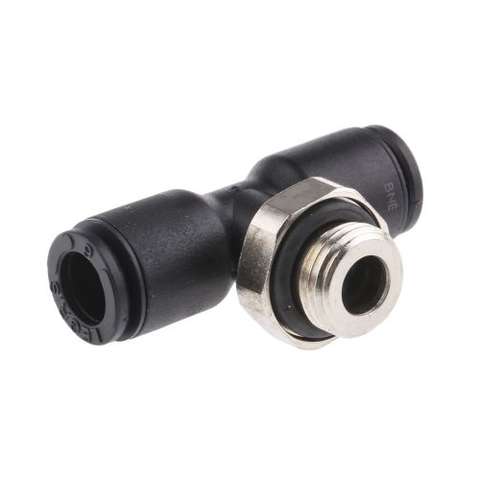 Legris instant pneumatic T-fitting with male center connection, for 4 mm x 1/8" BSPP-M tubing