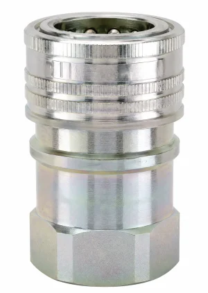 ISO B Quick Hydraulic Coupler, 1/2" NPT Female Fitting with Pressure Reliever