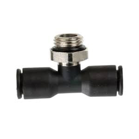 Legris instant pneumatic T-fitting with male center connection, for 4 mm x 1/8" BSPP-M tubing - Image 3