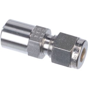 Parker-316 SS butt weld connector, 12mm OD cone tube, 1/2" butt weld pipe