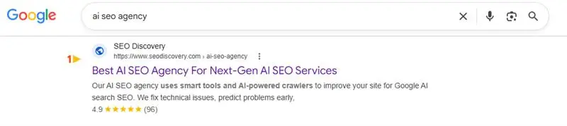 SEO Discovery ranking screenshot