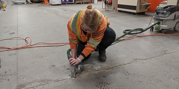 concrete floor patching caulking